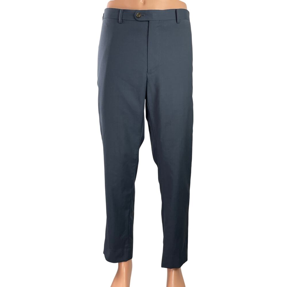 Indochino Men's Dark Gray Mid Rise Straight Chino Khaki Trousers Dress Pants XL